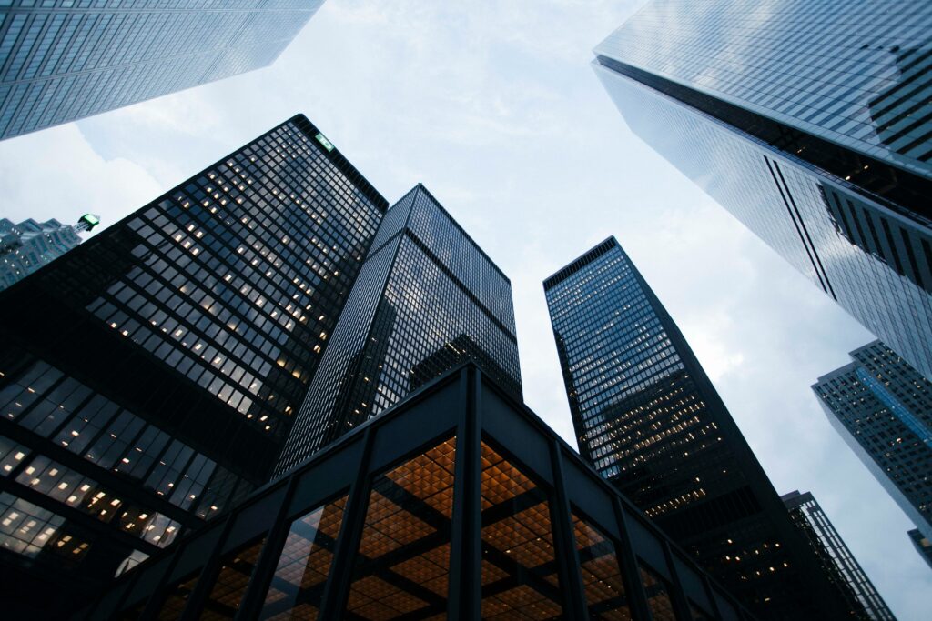 city buildings looking up